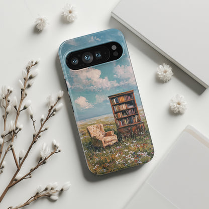 The Dreamer's Study – Surreal Meadow Design Phone Case for Google Pixel