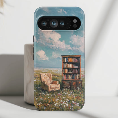 The Dreamer's Study – Surreal Meadow Design Phone Case for Google Pixel