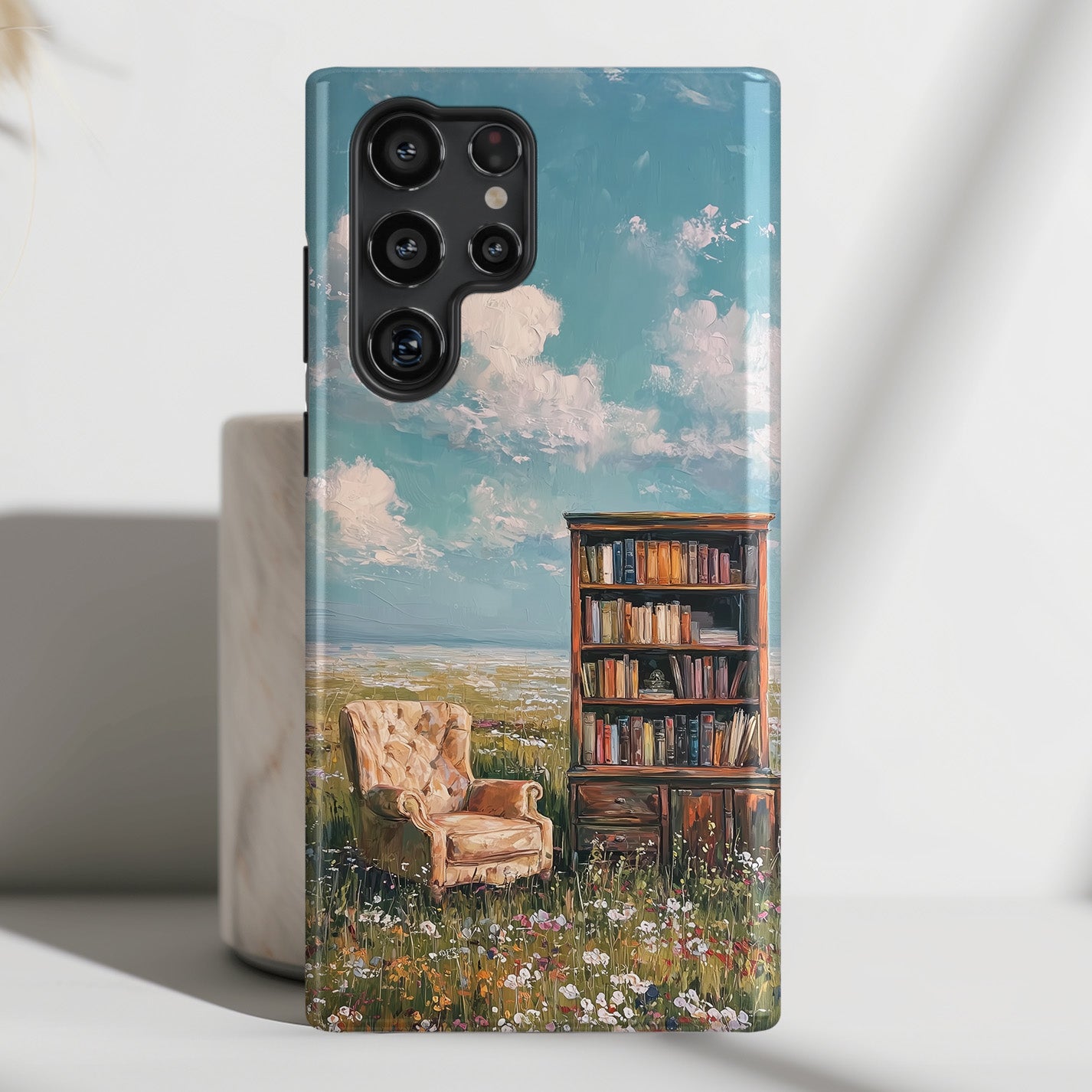 The Dreamer's Study – Surreal Meadow Design Phone Case for Galaxy S series Phones