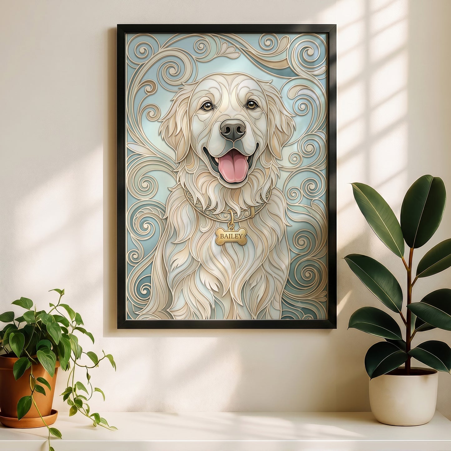 The Elegant Filigree – Custom Pet Portrait Wall Art