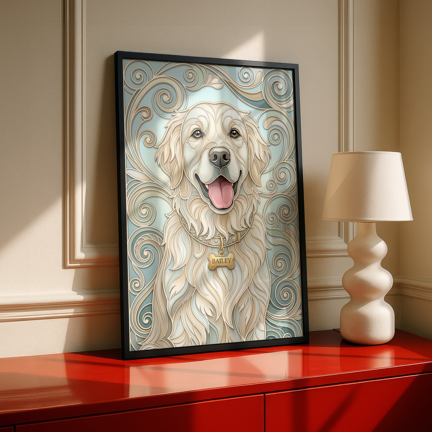 The Elegant Filigree – Custom Pet Portrait Wall Art