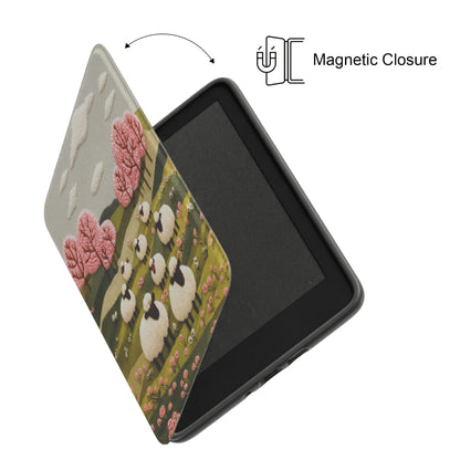 The Embroidered Meadow – Faux Needlepoint Kindle Case