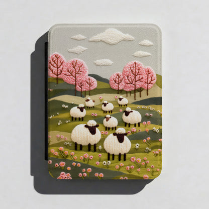 The Embroidered Meadow – Faux Needlepoint Kindle Case