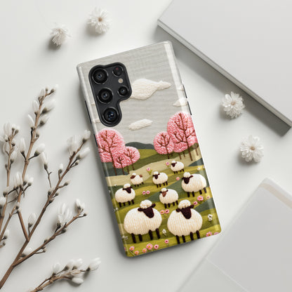 The Embroidered Meadow – Faux Needlepoint Design Phone Case for Galaxy S series Phones