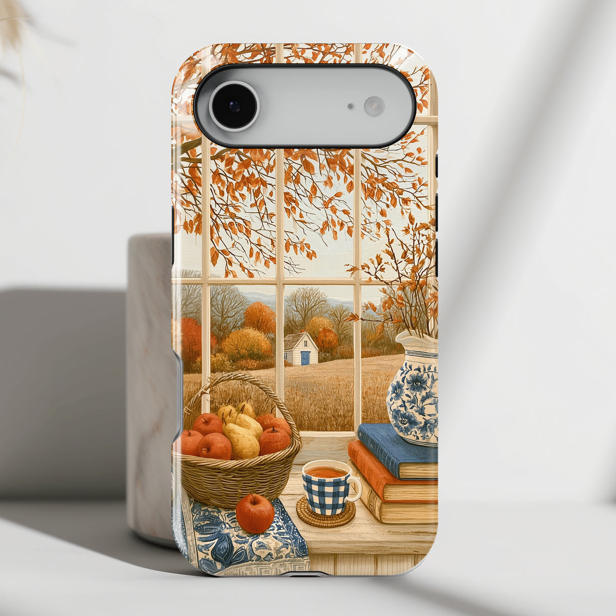 The Golden Autumn Window – Cozy Harvest Design iPhone Case