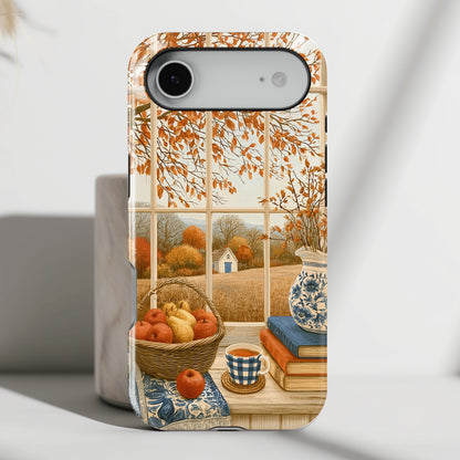 The Golden Autumn Window – Cozy Harvest Design iPhone Case