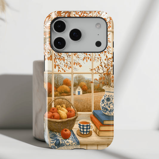 The Golden Autumn Window – Cozy Harvest Design iPhone Case