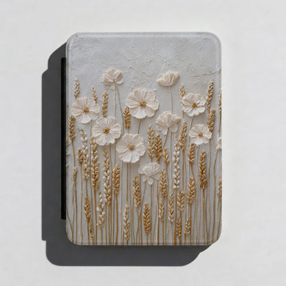 The Golden Meadow – 3D Impasto Botanical Kindle Case