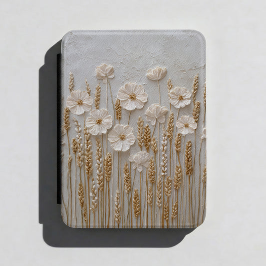 The Golden Meadow – 3D Impasto Botanical Kindle Case