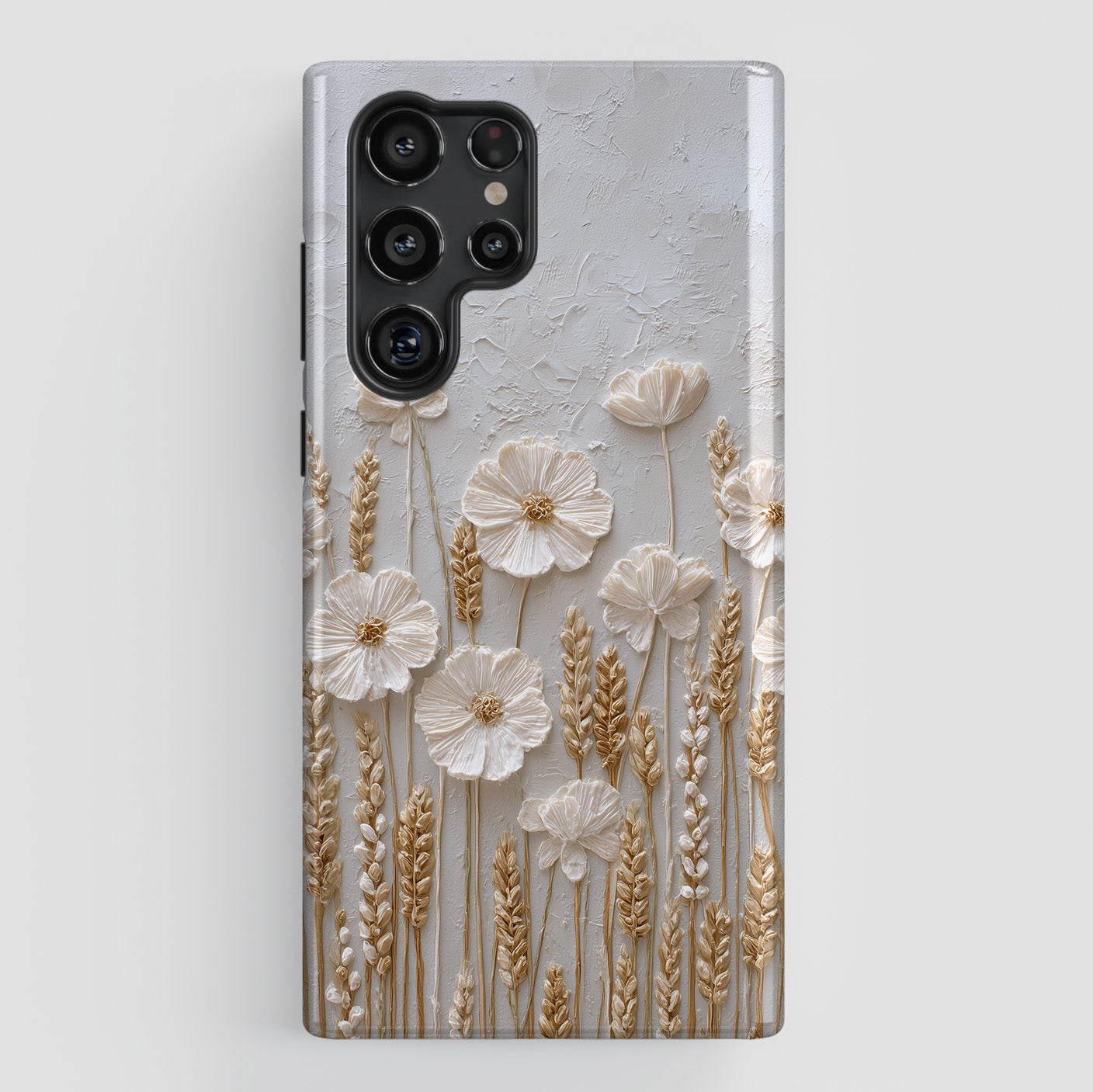 The Golden Meadow – 3D Impasto Botanical Design Phone Case for Galaxy S series Phones