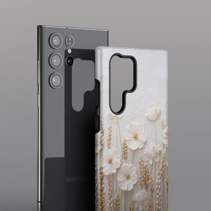 The Golden Meadow – 3D Impasto Botanical Design Phone Case for Galaxy S series Phones