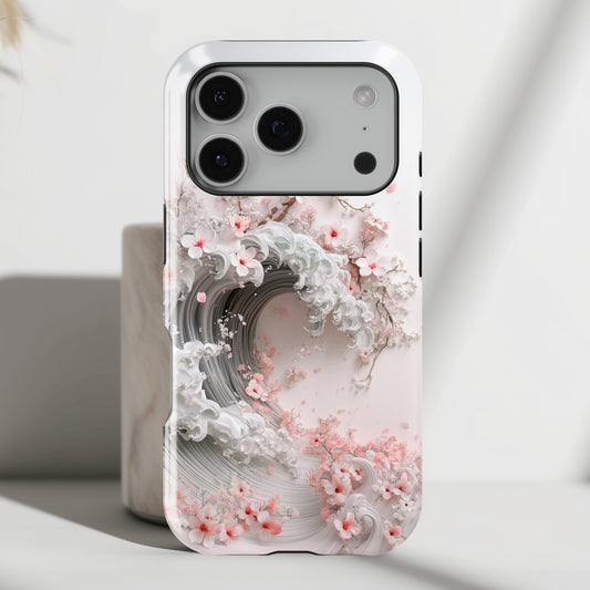 The Great Sakura Wave Design iPhone Case