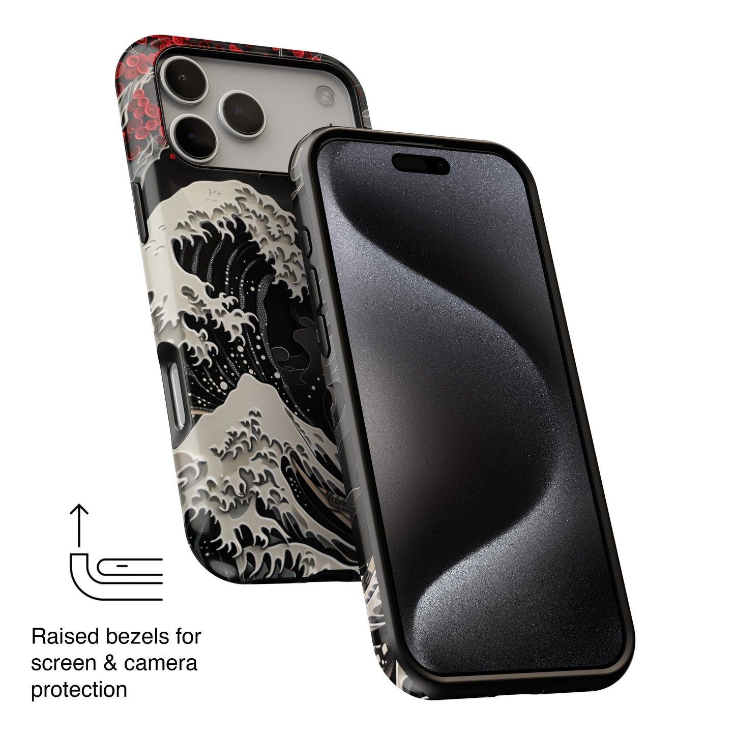 The Great Wave Dark Theme Design Design iPhone Case