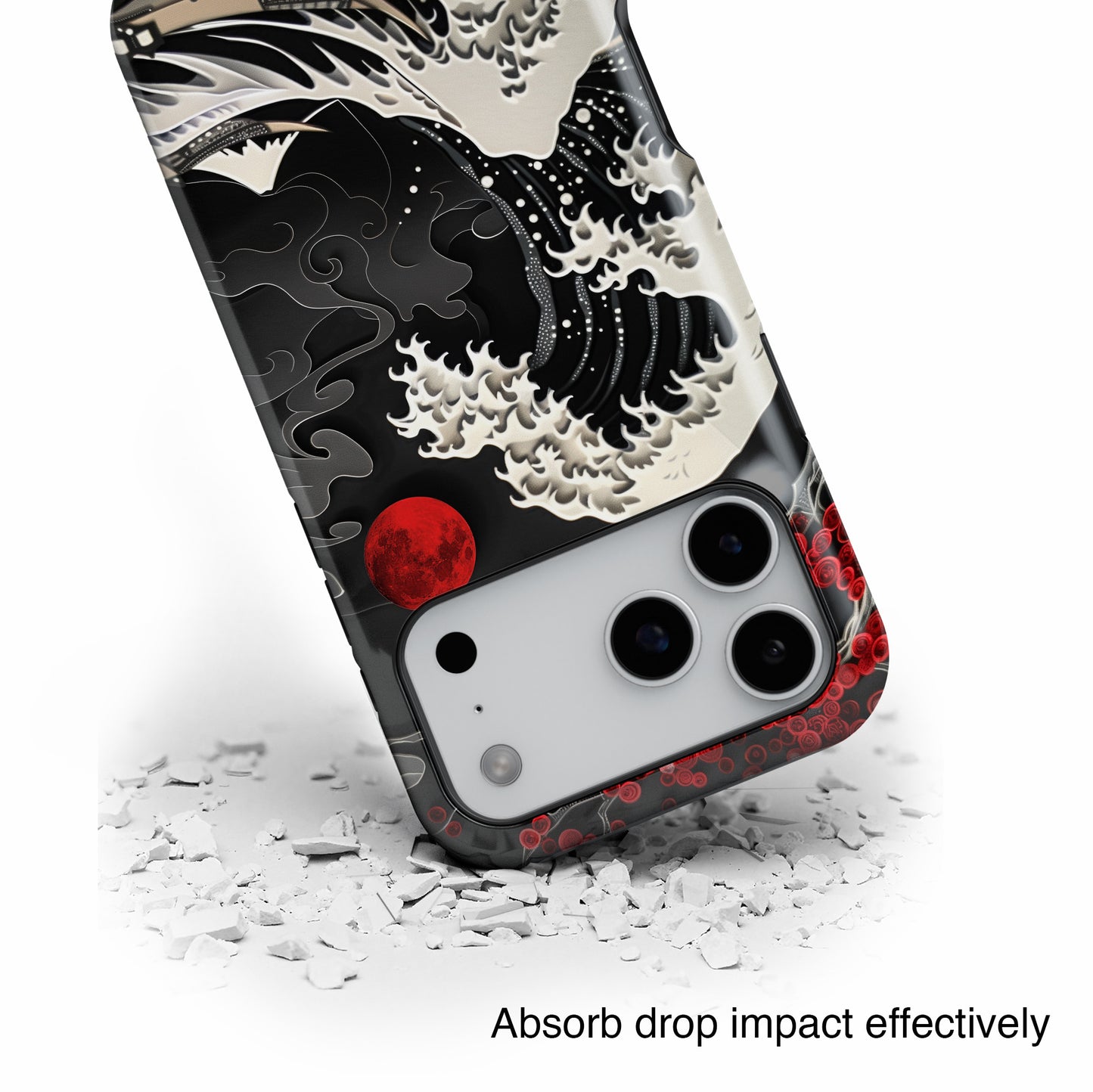 The Great Wave Dark Theme Design Design iPhone Case