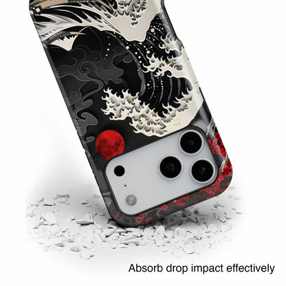The Great Wave Dark Theme Design Design iPhone Case