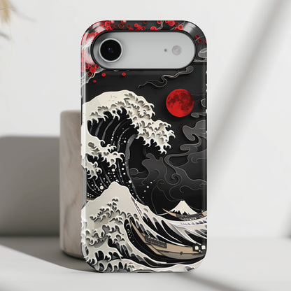 The Great Wave Dark Theme Design Design iPhone Case