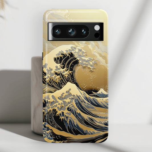 The Great Wave Gold Theme Design Google Pixel Phone Case