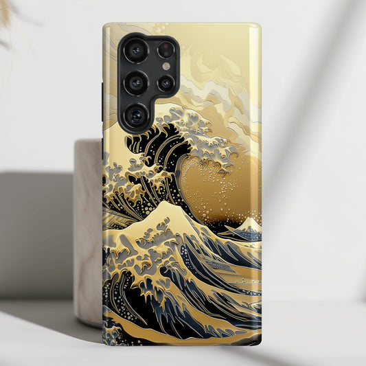 The Great Wave Gold Theme Design Samsung Phone Case