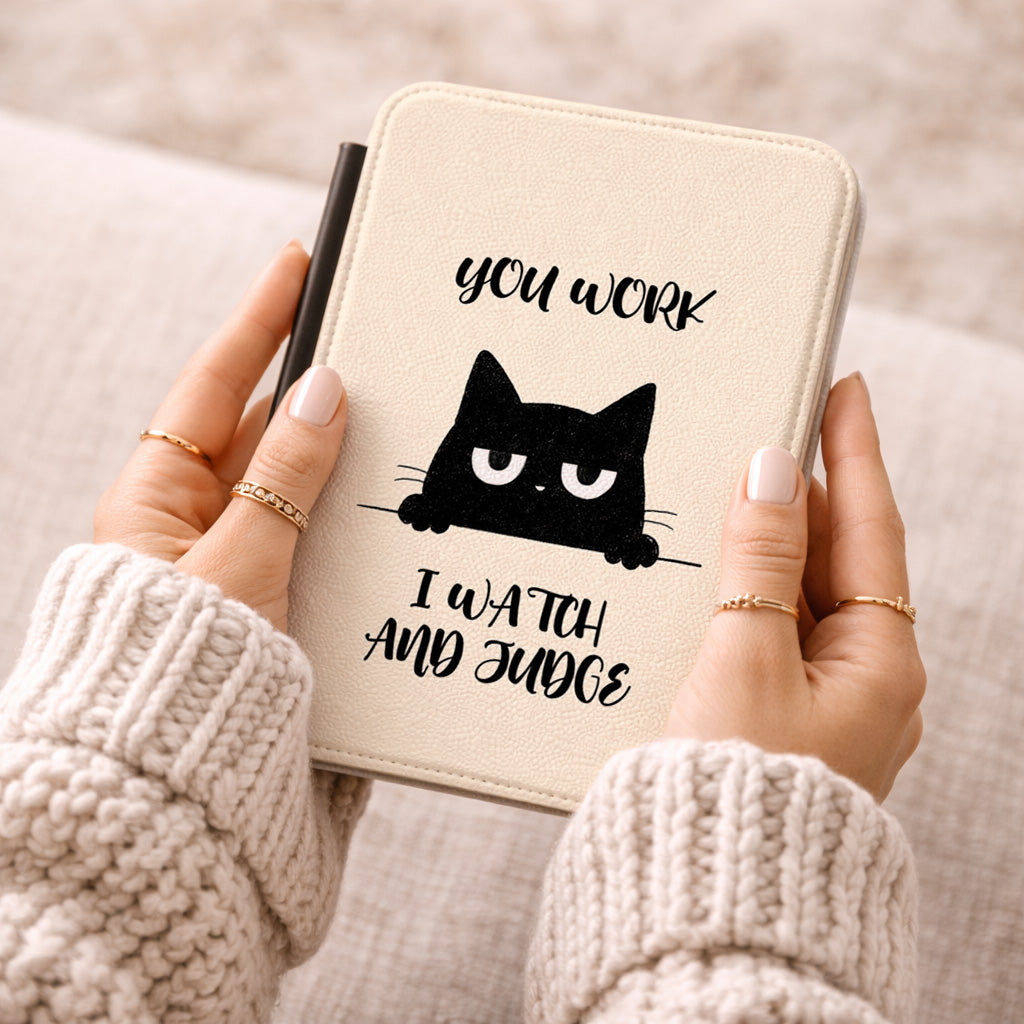 The Judgy Supervisor – Funny Black Cat Kindle Case