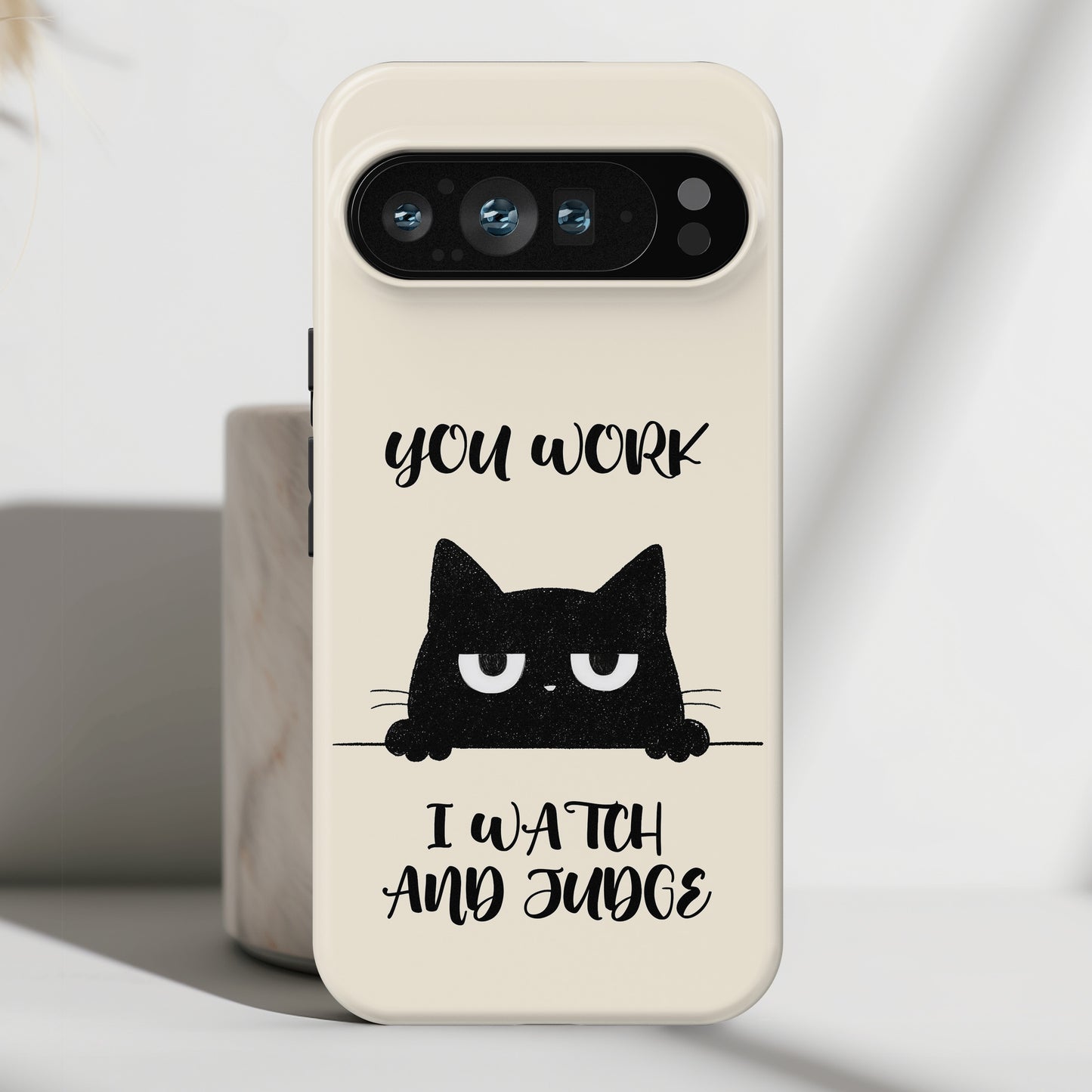 The Judgy Supervisor – Funny Black Cat Design Phone Case for Google Pixel