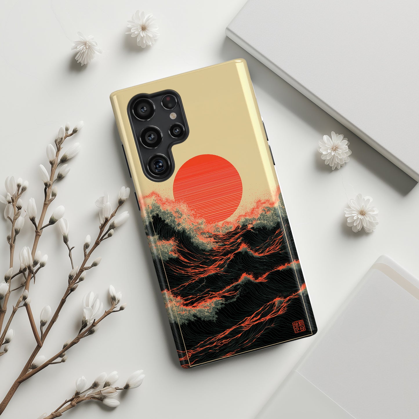 The Kyokujitsu Exhibition – Framed Rising Sun Wave Phone Case for Galaxy S series Phones