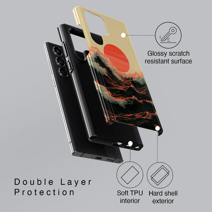 The Kyokujitsu Exhibition – Framed Rising Sun Wave Phone Case for Galaxy S series Phones