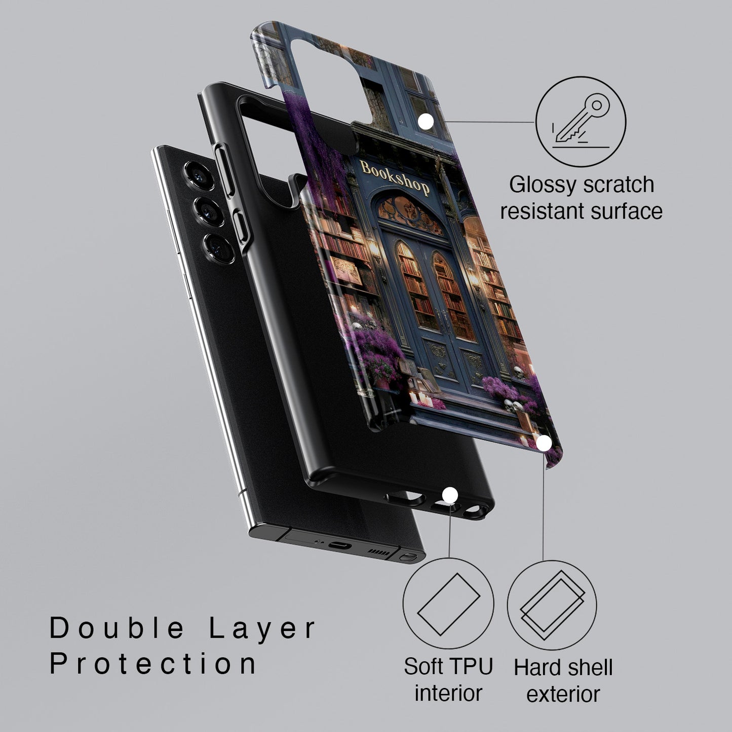 The Midnight Bookshop Design Phone Case for Galaxy S series Phones