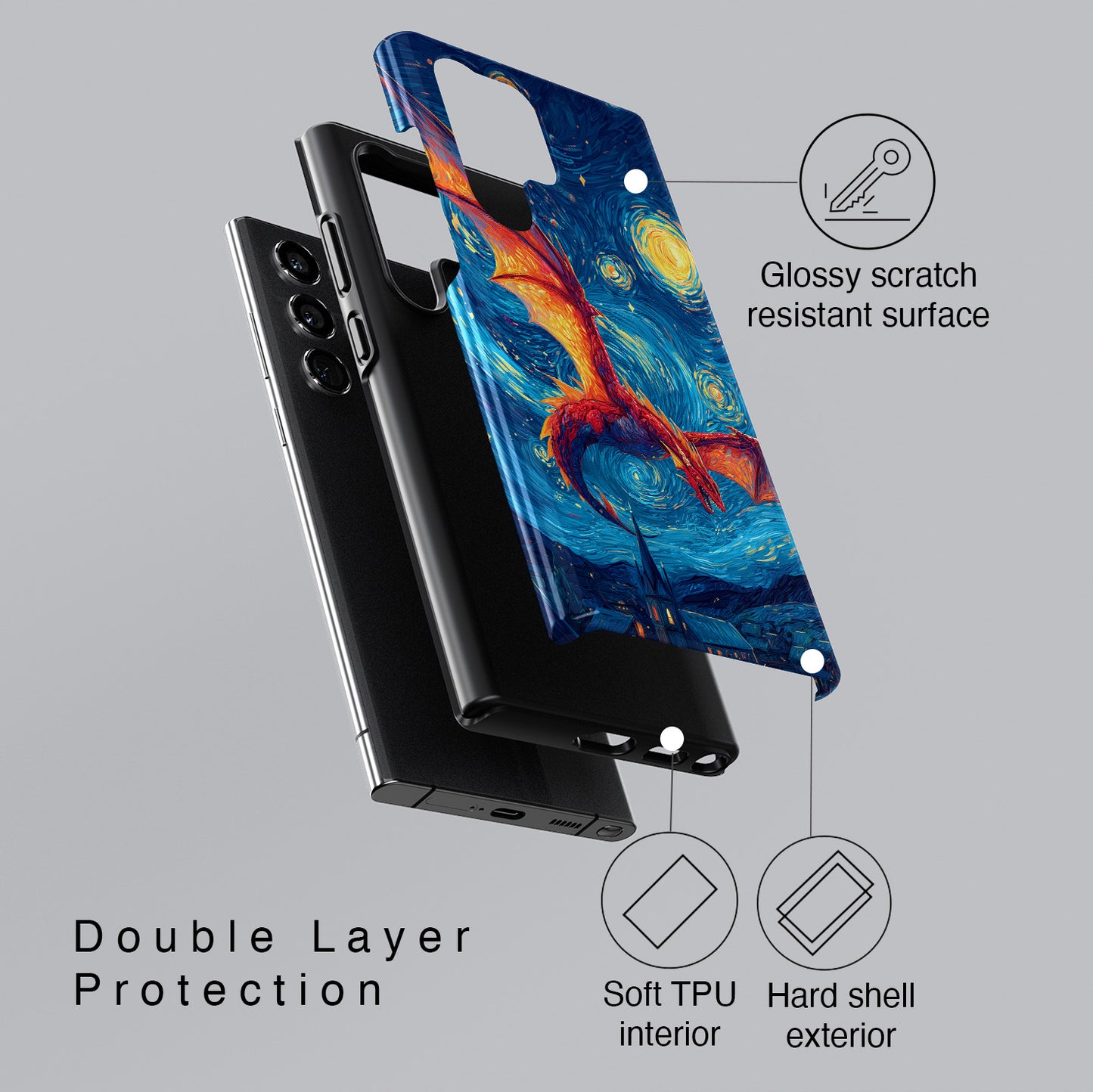 The Midnight Drake – Fantasy Art Phone Case for Galaxy S series Phones