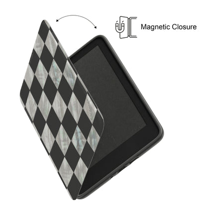 The Midnight Pearl – Inlaid Checkerboard Kindle Case
