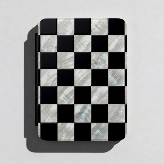 The Midnight Pearl – Inlaid Checkerboard Kindle Case