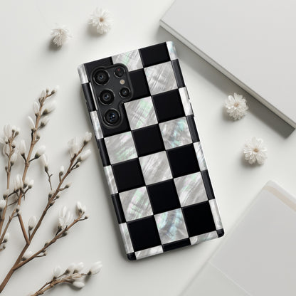 The Midnight Pearl – Inlaid Checkerboard Design Phone Case for Galaxy S series Phones