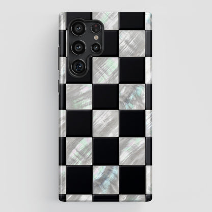 The Midnight Pearl – Inlaid Checkerboard Design Phone Case for Galaxy S series Phones