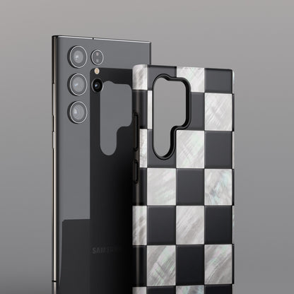 The Midnight Pearl – Inlaid Checkerboard Design Phone Case for Galaxy S series Phones
