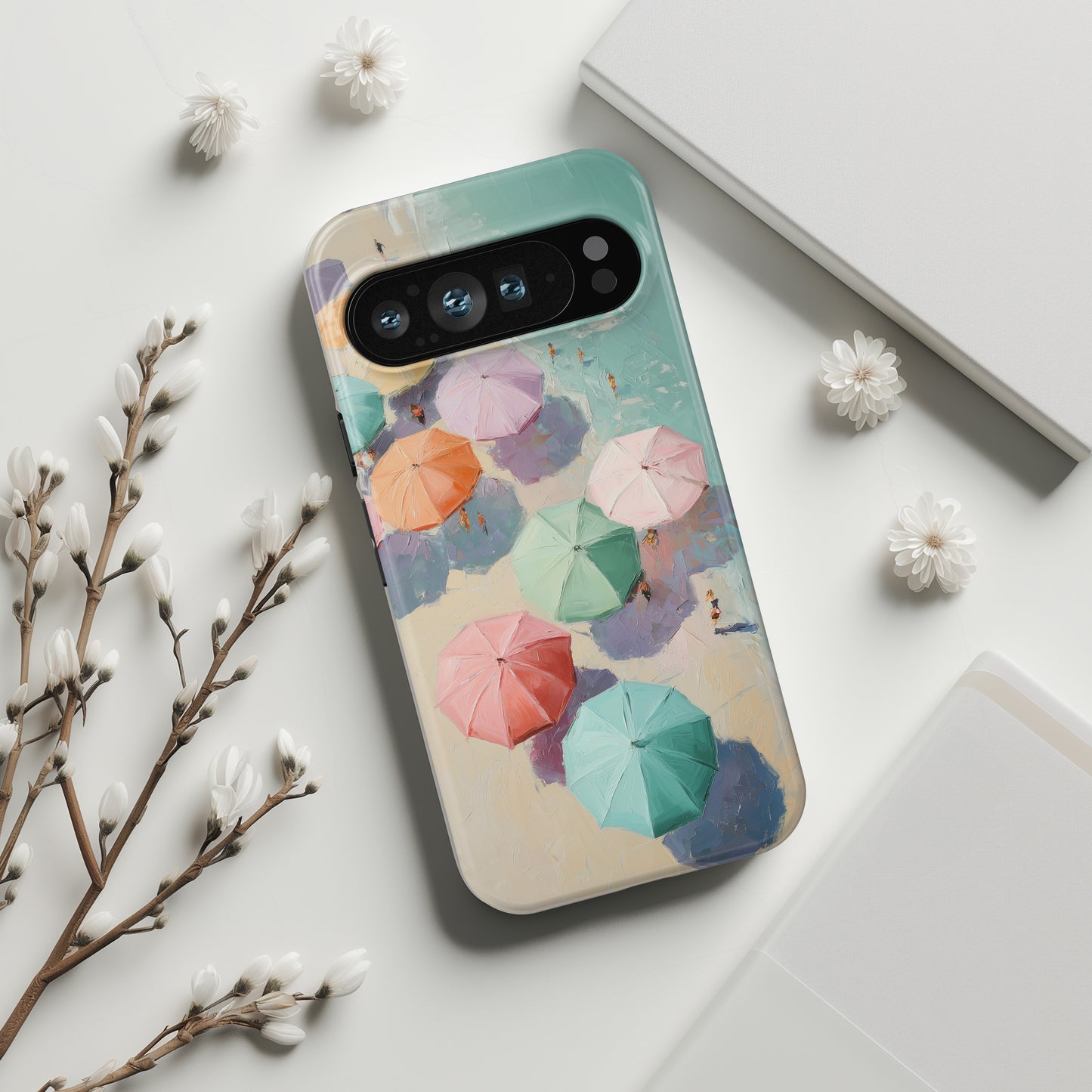 The Pastel Riviera – Aerial Beach Design Phone Case for Google Pixel