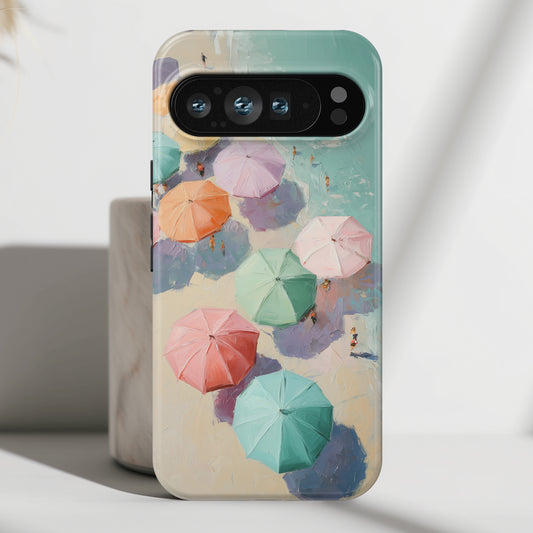 The Pastel Riviera – Aerial Beach Design Phone Case for Google Pixel