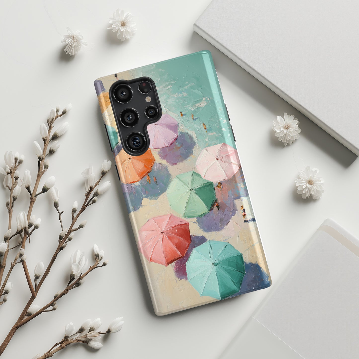 The Pastel Riviera – Aerial Beach Design Phone Case for Galaxy S series Phones