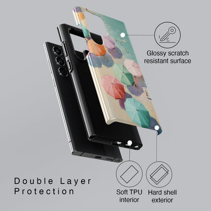 The Pastel Riviera – Aerial Beach Design Phone Case for Galaxy S series Phones