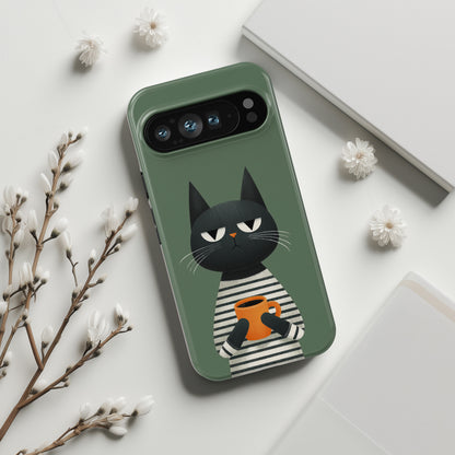 The Pre-Caffeine Feline – Grumpy Cat Design Phone Case for Google Pixel (Pink)