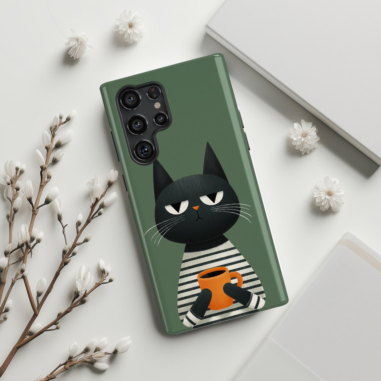 The Pre-Caffeine Feline – Grumpy Cat Design Phone Case for Galaxy S series Phones