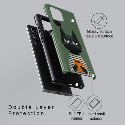 The Pre-Caffeine Feline – Grumpy Cat Design Phone Case for Galaxy S series Phones