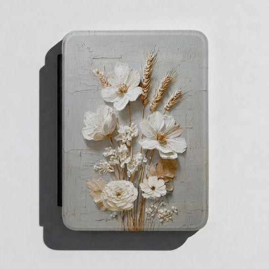 The Refined Meadow – 3D Impasto Botanical Kindle Case
