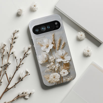 The Refined Meadow – 3D Impasto Botanical Design Phone Case for Google Pixel