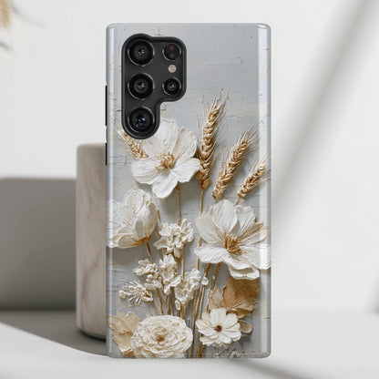 The Refined Meadow – 3D Impasto Botanical Design Phone Case for Galaxy S series Phones