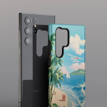 The Retro Paradise – Vintage Travel Poster Phone Case for Galaxy S series Phones