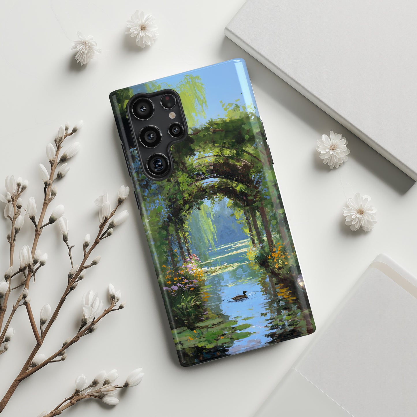 The Secret Archway – Impressionist Pond Design Phone Case for Galaxy S series Phones