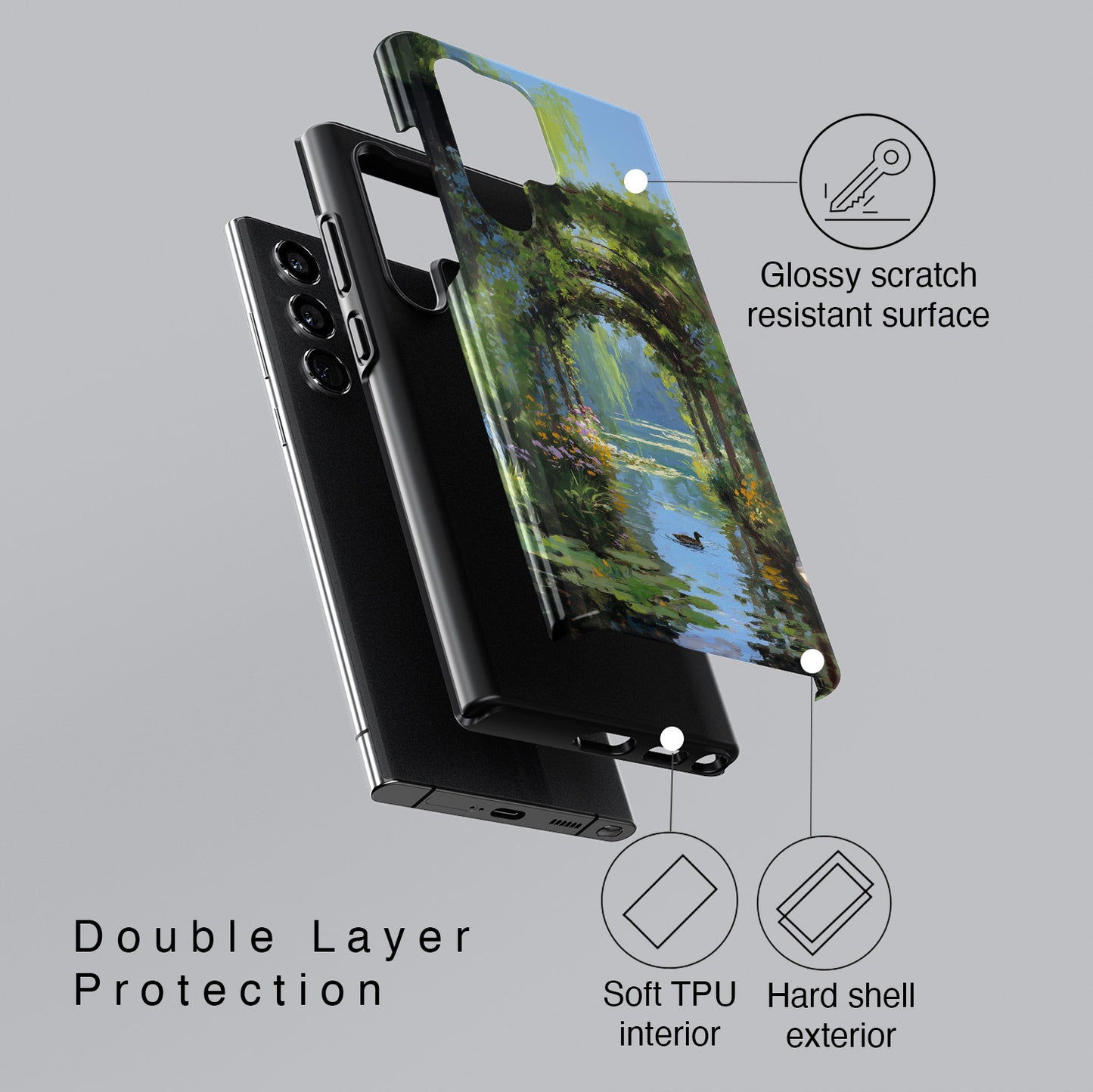 The Secret Archway – Impressionist Pond Design Phone Case for Galaxy S series Phones