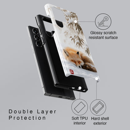 The Sleeping Kitsune Design Phone Case for Galaxy S series Phones