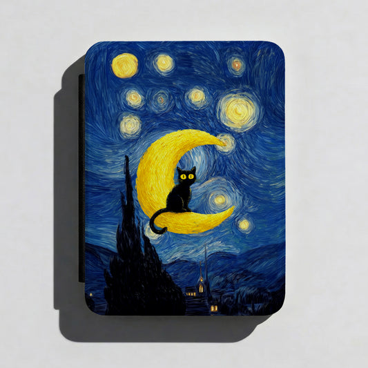 The Starry Night Feline – Fine Art Parody Kindle Case
