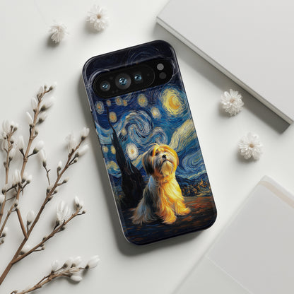 The Starry Night Stargazer – Custom Impressionist Pet Phone Case for Google Pixel