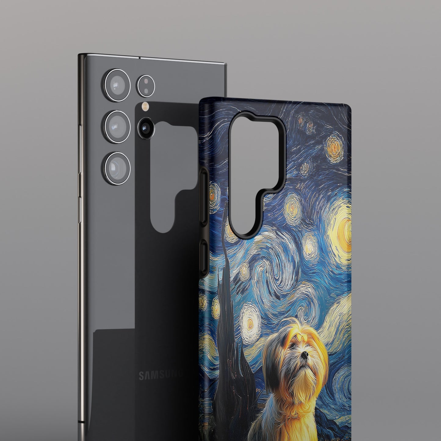 The Starry Night Stargazer – Custom Impressionist Pet Phone Case for Galaxy S series Phones